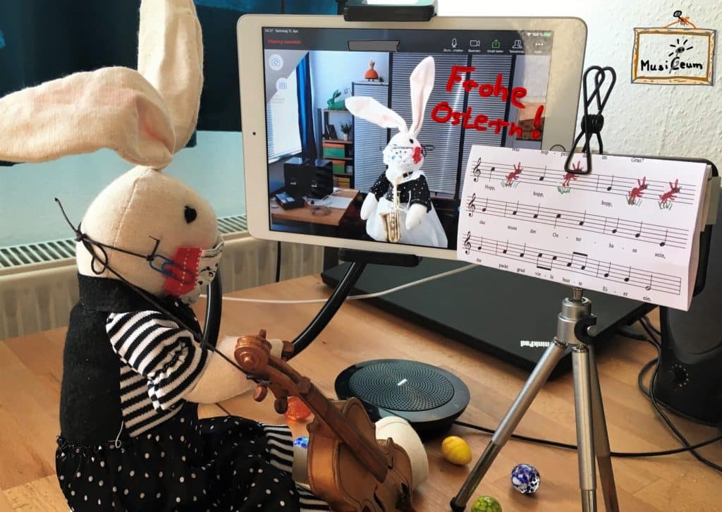 Zwei Osterhasen musizieren online