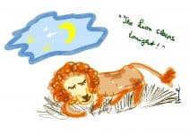 Zeichnung Löwe schläft