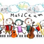 Zeichnung Kinder mit Instrumenten Musik